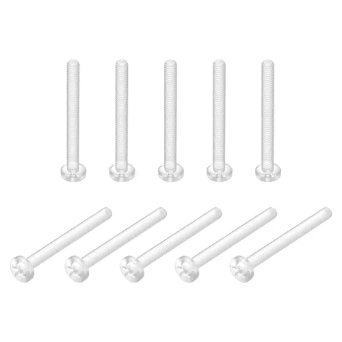 Vista 7 de uxcell M2x6mm plástico Phillips pernos 50pcs PC Pan cabeza máquina tornillos transparentes