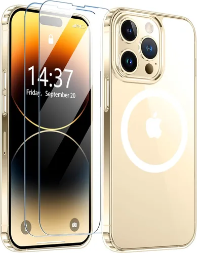Vista 246 de SPIDERCASE Funda magnética translúcida diseñada para iPhone 11, con 2 protectores de pantalla de vidrio templado, antihuellas, para iPhone 11 de 6.1