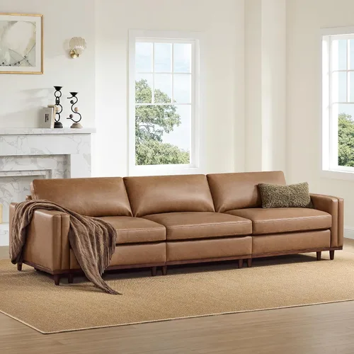 Vista 20 de CHITA 118" Sofá Modular Seccional Convertible de Lujo Super Grande en Forma de L, Sofá Moderno Relleno de Plumón Certificado FSC, Sofá de Nube