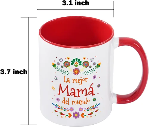 Vista 7 de Cabtnca La Mejor Mama Del Mundo, regalos para mamá en español, taza de café para mamá, regalo para mamá, regalos de Navidad para el día de la madre