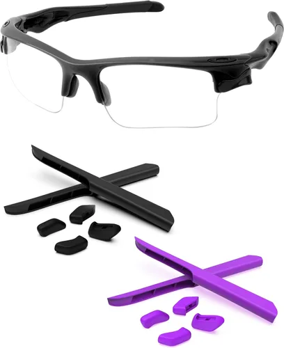 Vista 23 de Piezas de nariz de repuesto y calcetines de oreja Kits de goma para Oakley Fast Jacket OO9097/Fast Jacket XL OO9156 Negro