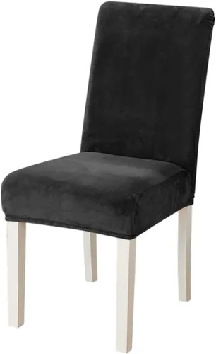 Vista 7 de Juego de 2 fundas de terciopelo para sillas de comedor, 4, 6, 8, elásticas, gruesas, fundas protectoras suaves para sillas Parson, fundas Beige