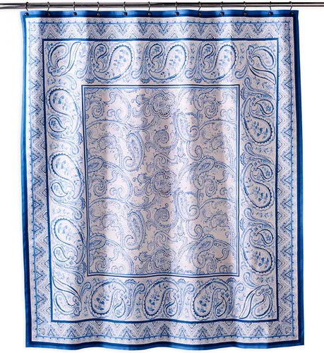 Vista 17 de Maison d' Hermine Cortina de ducha 100% algodón, un panel, 70 x 72 pulgadas, cortinas de ducha de tela lavable para baño, fácil de colgar con 12