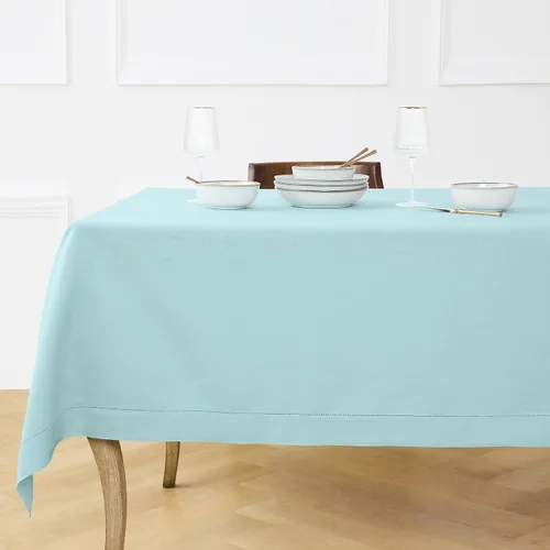 Vista 22 de Solino Home Mantel de lino blanco de 52 x 52 pulgadas, mantel cuadrado de lino 100% puro, con dobladillo clásico, lavable a máquina para verano