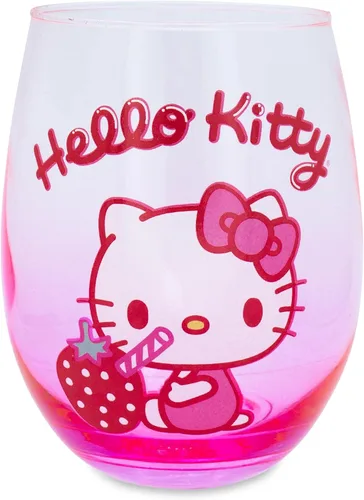 Vista 7 de Silver Buffalo Sanrio - Vaso de vino sin tallo, diseño de Hello Kitty, con capacidad para 20 onzas
