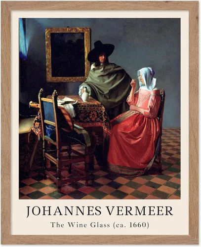 Vista 42 de Poster Master Póster vintage Johannes Vermeer – Impresión de pintura de vista retro de Delft – Vista del arte de Delft – Regalo para hombres