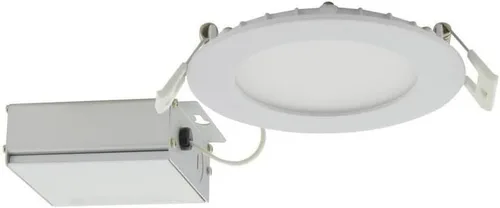 Vista 2 de Satco CCT Downlight LED de ajuste delgado con lente plana con controlador remoto, cuadrado de 8 pulgadas, color blanco