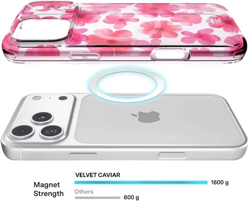 Vista 747 de VELVET CAVIAR Funda para iPhone 15, compatible con MagSafe, probada contra caídas de 10 pies, fundas protectoras de diseño, leopardo color rosa