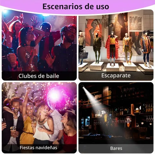 Vista 8 de Luz de Bola de Discoteca, PinSpot LED Blanco de 3W para Iluminar Bola de Espejo, Luces de PinSpot para DJ en el Escenario (Cáscara Blanca)