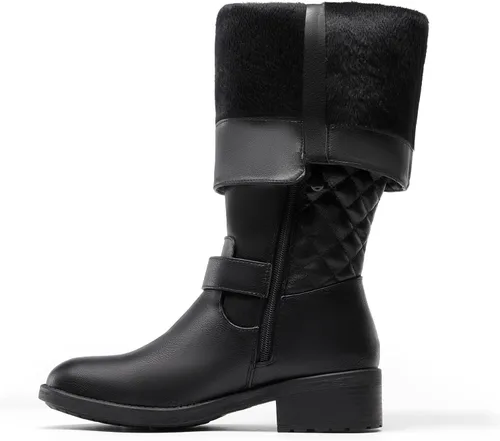 Vista 3 de DREAM PAIRS Women's Knee High Boots, Utah Low Stacked Heel Knee High Riding Boots