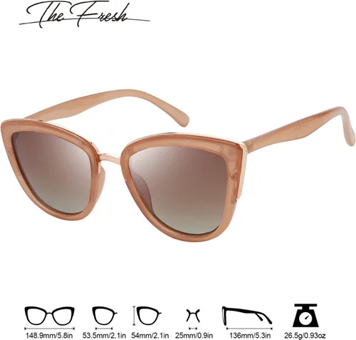 Vista 3 de The Fresh Lentes de sol polarizados estilo retro estilo ojo de gato FR17264P