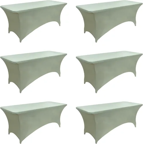 Vista 29 de Paquete de 2 Cubiertas de Mesa de Spandex de 4 pies para Mesas Plegables Rectangulares - Manteles Elásticos Ajustados Resistentes a las Arrugas