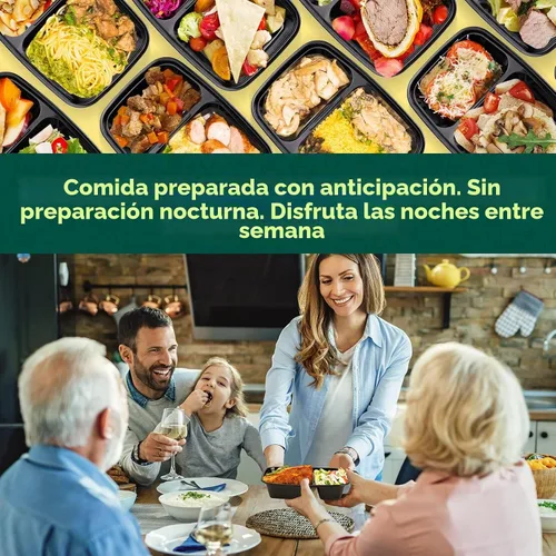 Vista 6 de Glotoch - Paquete de 10 recipientes de 32 onzas para preparación de comidas reutilizables, aptos para microondas, extra grandes y gruesos con tapas