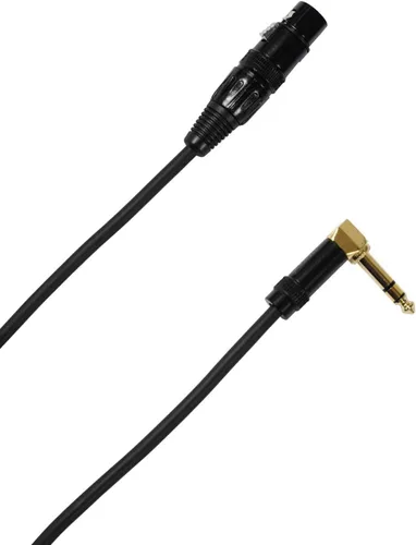 Vista 2 de Audio2000'S E20103P2 - Paquete de dos cables XLR hembra de 3 pies a TRS chapados en oro de 1/4 pulgadas en ángulo recto