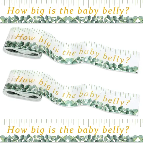 Vista 8 de Coume 2 rollos de cinta métrica para baby shower, 2 pulgadas x 150 pies, cinta métrica de vientre para baby shower, regalos y suministros de fiesta