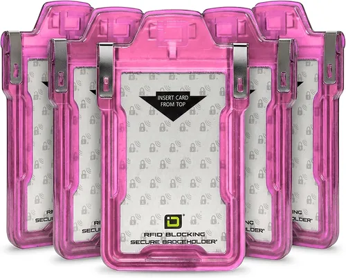 Vista 15 de Identity Stronghold - Soporte seguro para tarjetas RFID para 1 tarjeta, soporte para tarjetas de identificación de plástico duro resistente