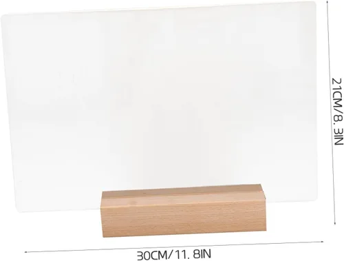 Vista 2 de Tablero de notas acrílico, lámpara de noche, tablero de mensajes, tablero de notas borrable, tablero de mensajes para el hogar, tablero de madera