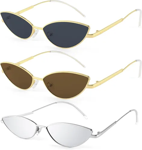 Vista 52 de FEISEDY Gafas de sol de diseñador de moda Retro pequeños pétalos forma arco templo diseño B2298