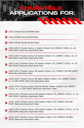 Vista 2 de R1 Concepts Kit de freno trasero para Lexus ES300h, ES350, Toyota Avalon 2013-2018, Toyota Camry 2012-2017 Rotores de freno ranurados perforados