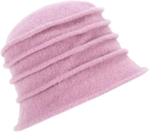 Vista 5 de Gorro de lana con diseño de flores Gatsby de los años 20 para mujer, con lazo, para aplastar, A287