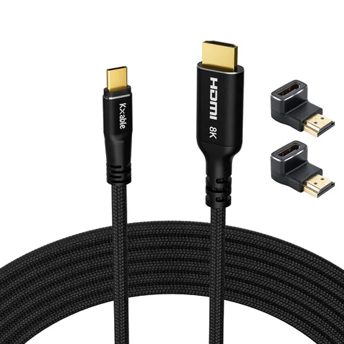 Vista 9 de Cable USB C a HDMI 2.1 de 8K de 4 pies, (8K @60 Hz, 4K a 120 Hz, HDR), cable trenzado, compatible con Thunderbolt 3/4, para iPhone 15 Series