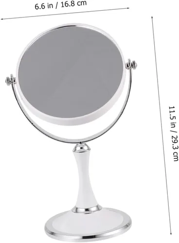 Vista 7 de FRCOLOR 6 espejos de mano de maquillaje de doble cara para girar blanco de doble cara