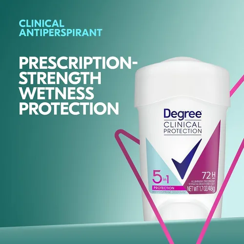 Vista 4 de Degree Clinical Protection Desodorante antitranspirante 72 horas de protección contra el sudor y el olor, unisex, en barra, aroma fresco