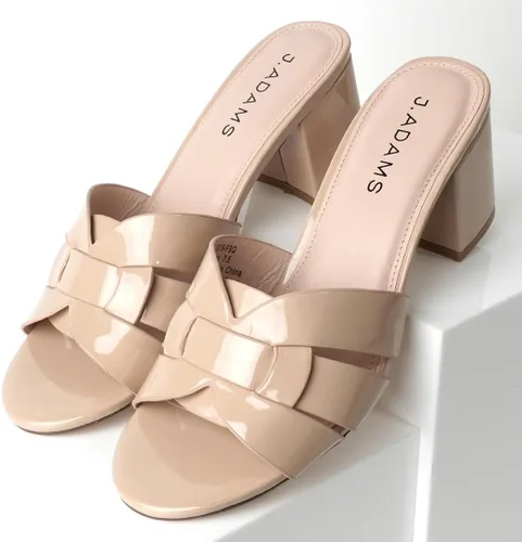 Vista 5 de J. Adams Nori Mules para mujer - Sandalias elegantes de tacón de bloque