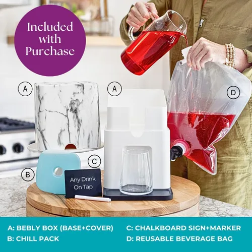 Vista 3 de Dispensador de Bebidas y Vino de Caja Bebly Diseño de Corcho Aislado - Sin Sudoración - Sin Bebidas Diluidas - Simple - Elegante - Dispensador