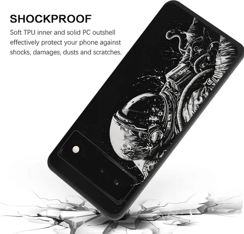 Vista 27 de Funda delgada para Google Pixel 4 XL, funda delgada de silicona de TPU suave a prueba de golpes para Google Pixel 4 XL, astronauta Galaxy