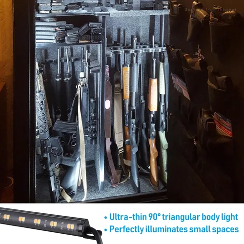 Vista 3 de TORCHSTAR kit de iluminación LED segura 3CCT, (6) barras de luz conectables de 12 pulgadas, sensor de movimiento, 3000K/4000K/5000K seleccionables