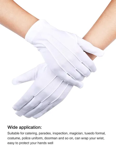 Vista 4 de SATINIOR 12 pares de guantes de vestir de elastano para disfraz formal de guardia