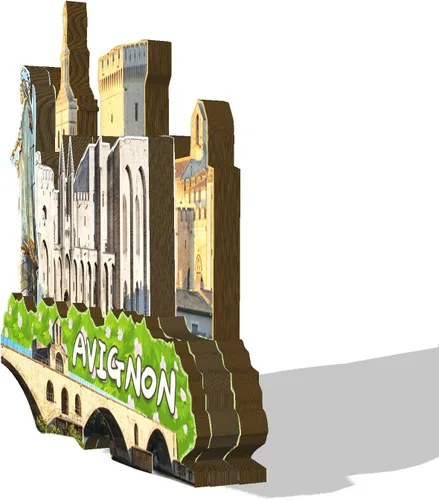 Vista 2 de Imán de Francia Aviñón para nevera de madera 3D Monumentos de viaje coleccionables, recuerdos, decoración hecha a mano, 2