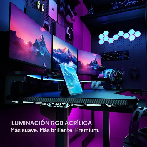 Vista 6 de JWX Pro Max - Escritorio para juegos de altura ajustable de 72 pulgadas