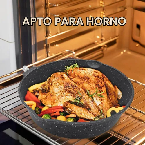 Vista 4 de AIKENBBKK Sartén de 10 pulgadas de profundidad con tapa, sartén Negro