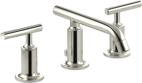 Vista 16 de KOHLER K-14408-4-AF Purist - Grifo para lavabo de baño, 3 agujeros, manijas de palanca alta generalizadas y boquilla de cuello de cisne alto, 1.2