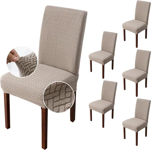 Vista 38 de Genina Fundas impermeables para sillas de comedor, cocina, fundas para sillas de comedor Parson (beige, 2 unidades)