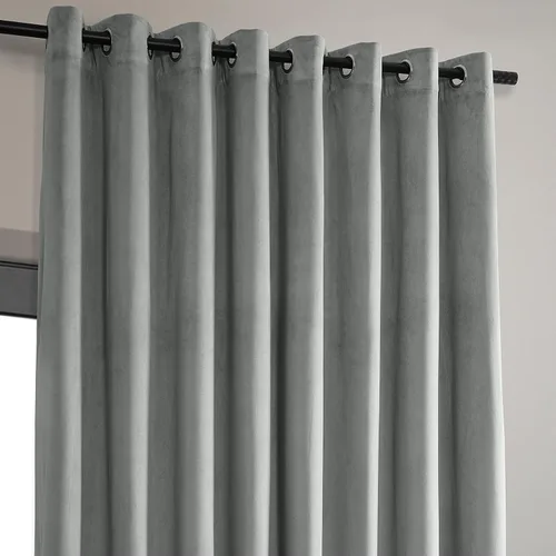Vista 3 de HPD Half Price Drapes Cortinas opacas de terciopelo extra anchas con ojales, de 84 pulgadas de largo, bloqueo de calor y luz completa, para Gris