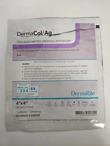 Vista 2 de Dermarite Industries Dermacol Ag Silver Colágeno Aderezo, 2x2, 10