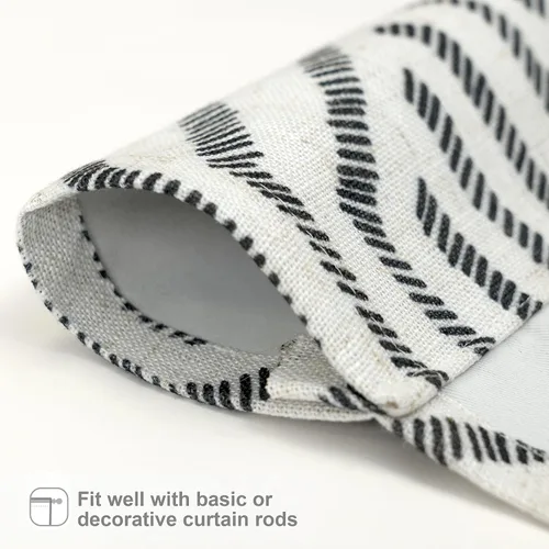 Vista 3 de DriftAway Briony - Cortina opaca con amarre para cocina, ajustable, diseño de globos, líneas texturizadas, estampadas, persianas romanas