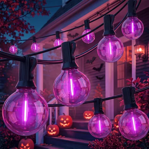 Vista 15 de Abeja - Cadena de luces para exteriores, de 25 pies con bombillas LED G40 tipo globo con 27 bombillas de plástico Edison (2 de repuesto), luces