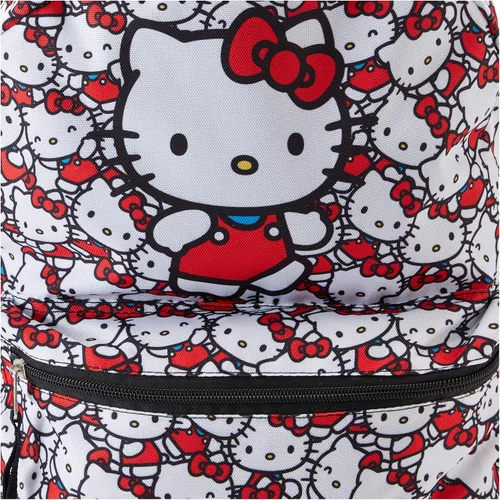 Vista 5 de Hello Kitty Allover - Mochila escolar con licencia oficial de Hello Kitty, Blanco