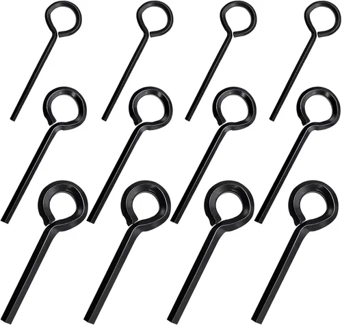 Vista 10 de 12 piezas Llaves hexagonales estándar de 1/8" con bucle completo, llave de puerta Allen de metal para dispositivo de salida de pánico de barra