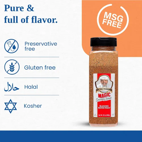 Vista 3 de Chef Paul Blackened Redfish Magic Seasoning Blends Especias y condimentos estilo cajún Sin gluten, sin MSG, sabor audaz Perfecto para asar a