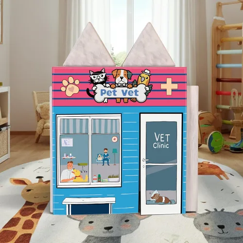 Vista 2 de Panel de Juego para Sofá de Juegos Infantil de Espuma Modular para Casa (Sofá No Incluido) - Clínica Veterinaria