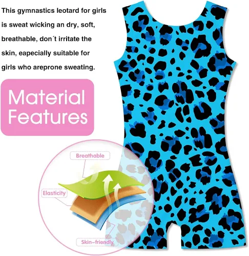 Vista 6 de UIDEAZONE - Leotardos de gimnasia para niña leotardo brillante para ballet unidad con pantalones cortos de secado rápido trajes de una sola pieza