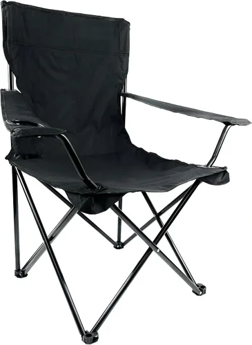 Vista 2 de Silla plegable portátil para acampar al aire libre [grande] (negro)