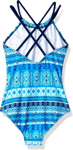 Vista 2 de Traje de baño Jasmine de una pieza para niñas con cuello Halter para ir a la playa o hacer