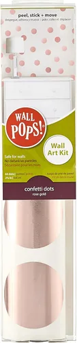 Vista 4 de Wall Pops WPD2137 Calcomanías con puntos de confeti dorado, rosa.