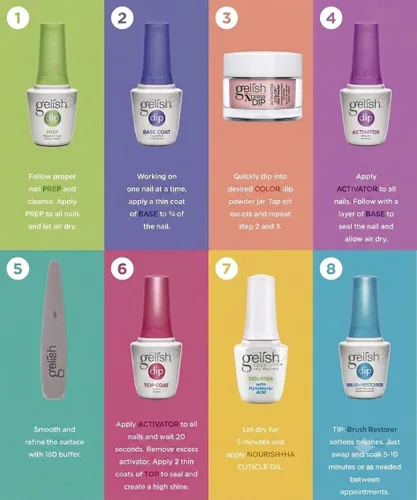 Vista 7 de Gelish Colección de inmersión en polvo, polvo de inmersión de uñas, polvo de uñas, colores de polvo de inmersión, 0.3 onzas